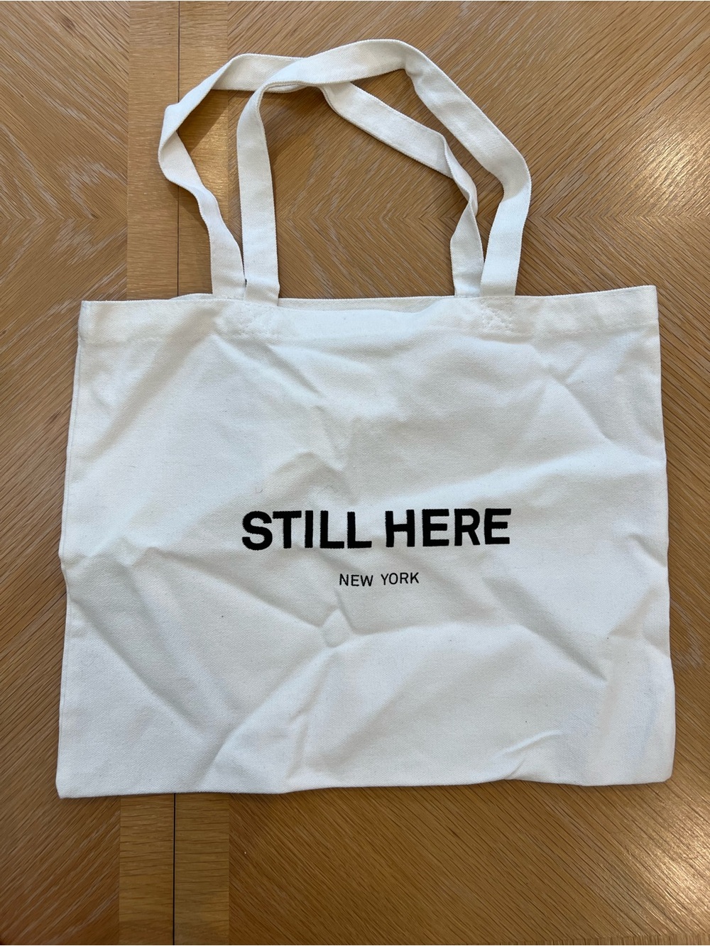Still Here New York Cream Canvas Tote Bag